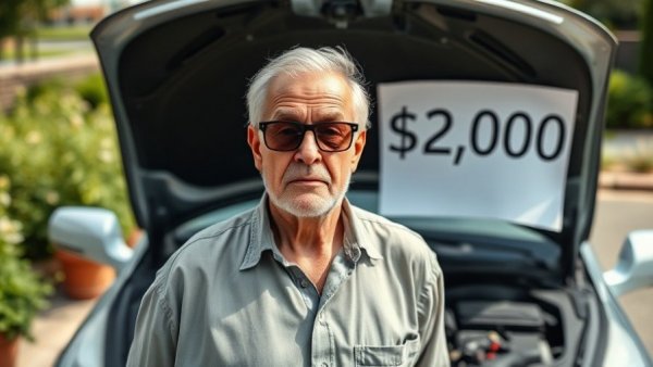 Man discusses failed electric car resale value in front of open hood.