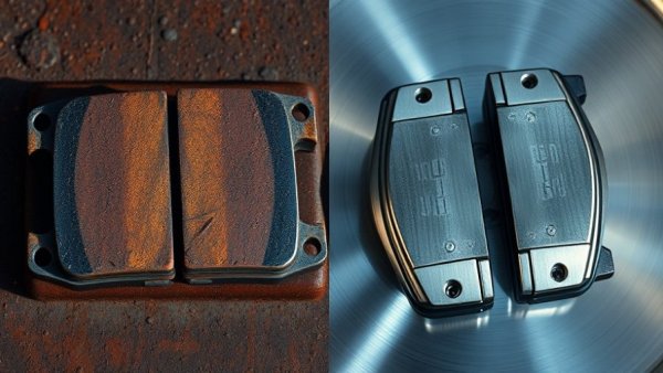 Comparison of worn and new brake pads highlighting dangerous brake pad brands.