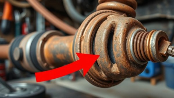 Close-up on car part wear highlighting causes of vibration while driving.