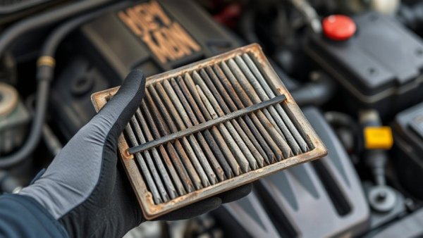 Worn-out car air filter held by mechanic, Car Air Filters to Avoid.
