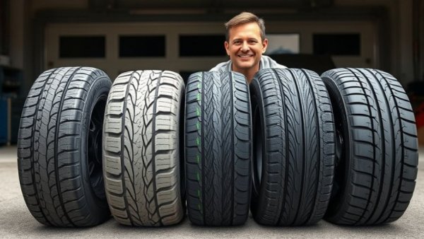 Different tire types displayed for buying the right tires help.