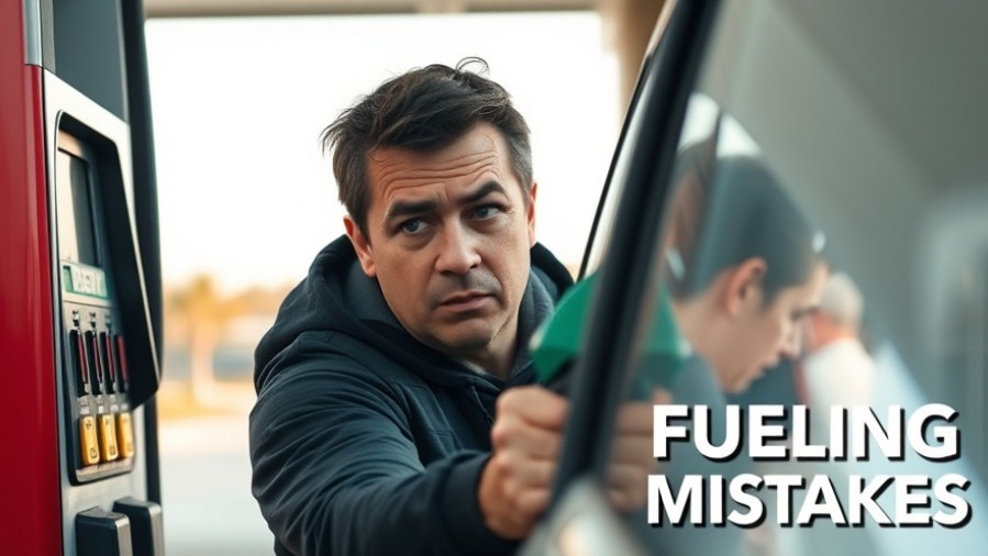 Worried driver hesitates at gas pump, showcasing crucial car maintenance tips.