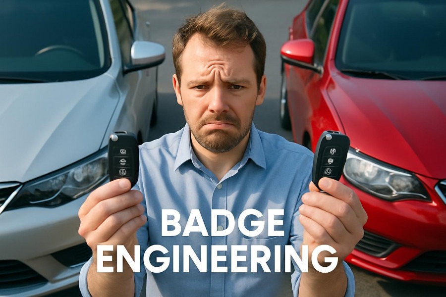 Frustrated car owner with keys, pondering car buying tips in bright daylight.