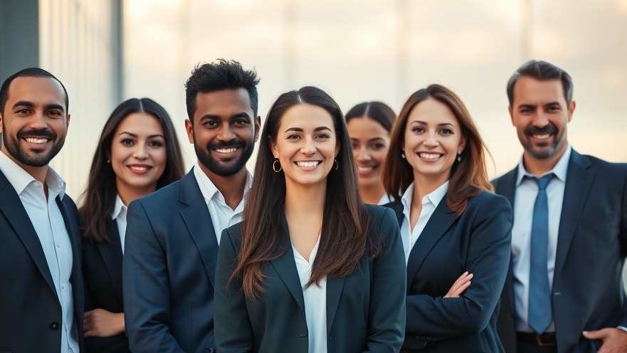 Confident diverse business professionals embodying corporate social responsibility and trust.