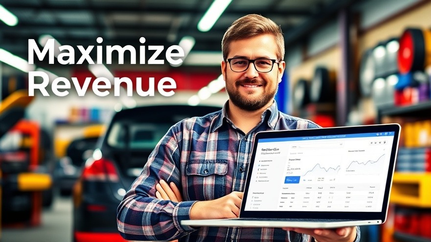 Auto repair marketing success: shop owner reviews Google Ads analytics to optimize ROI.