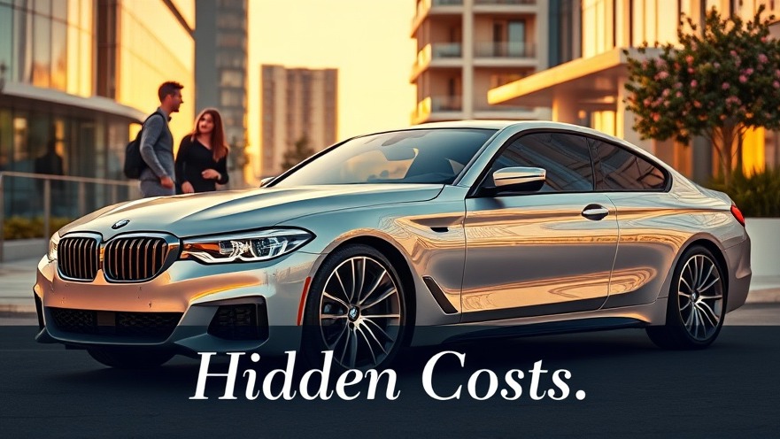 Sleek BMW in urban setting, highlighting luxury vehicle maintenance and hidden costs.