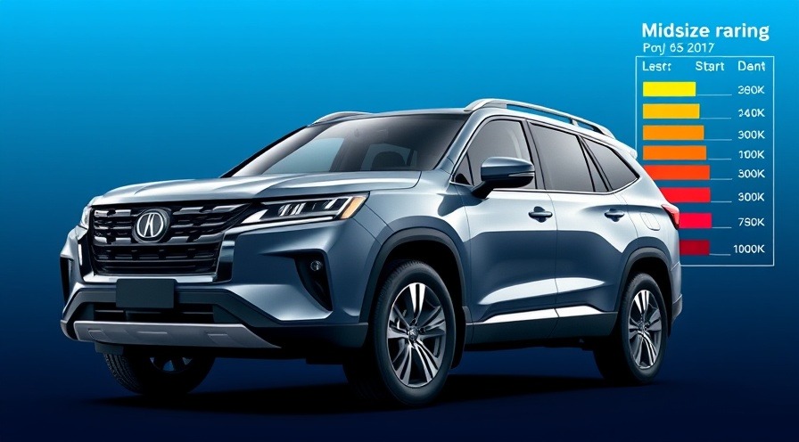 High-quality view of a reliable midsize SUV with performance ratings chart.