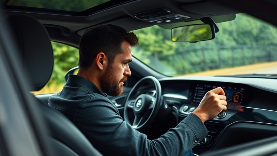Man analyzing dashboard with advanced car features, highlighting car maintenance costs.
