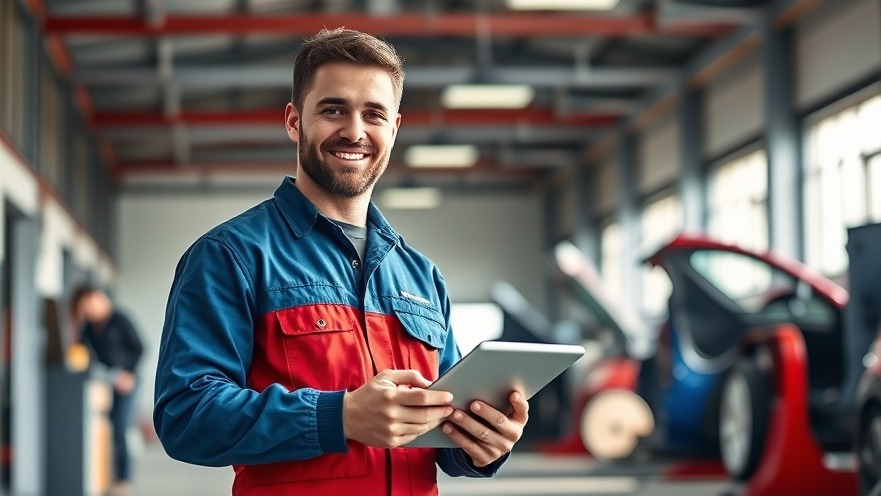 Confident automotive technician mastering skills in electric vehicle training.