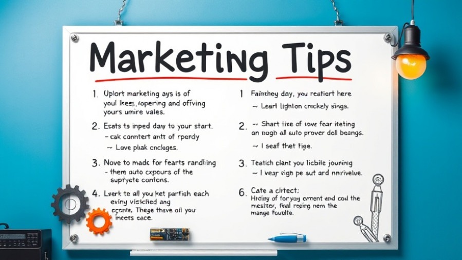 Informative whiteboard with local SEO tips for auto repair, featuring vivid colors.