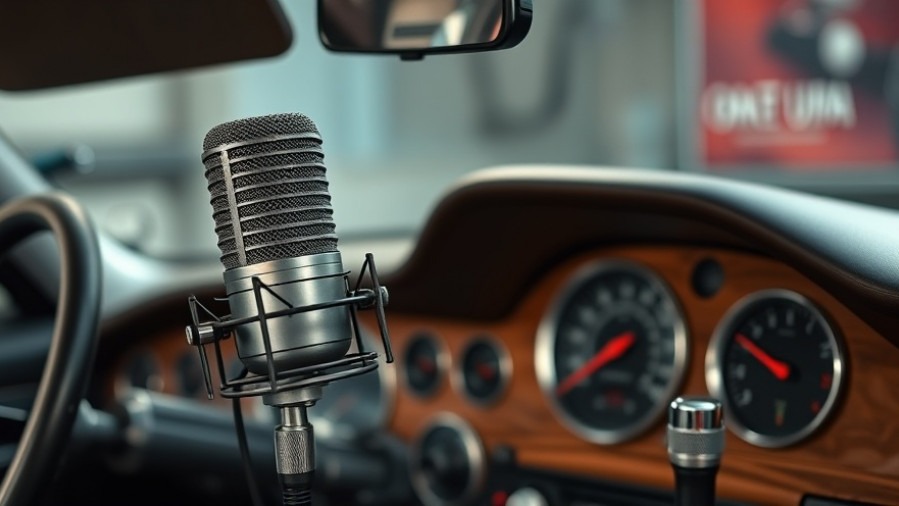 Vintage microphone on a car dashboard discussing customer experience and loyalty in automotive repair.