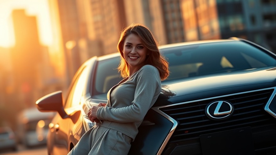 Couple joyfully poses with a used Lexus ES 350, highlighting used Lexus benefits.