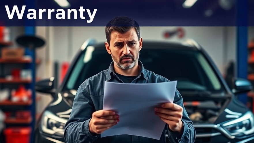 Customer anxious about vehicle warranty in a mechanic shop, emphasizing Warranty Assurance.