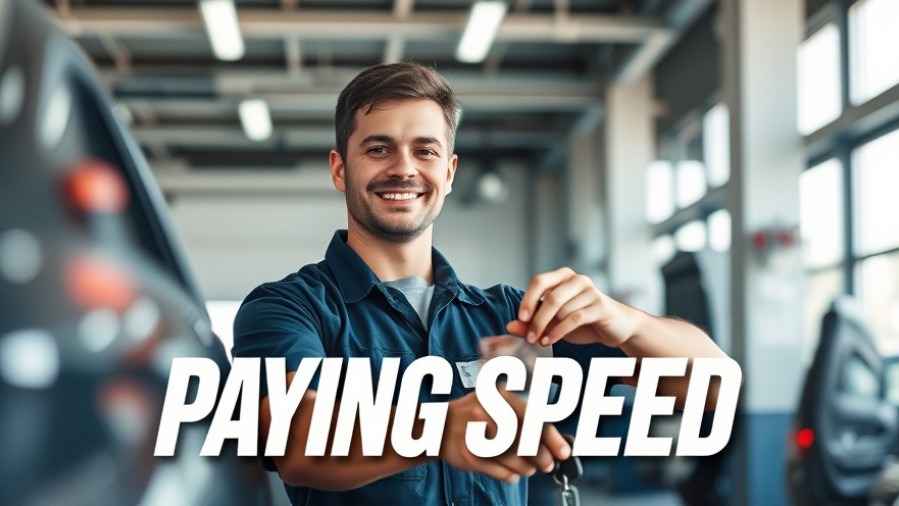 Confident mechanic smiles as they hand car keys to happy customer, illustrating mentorship in business growth.