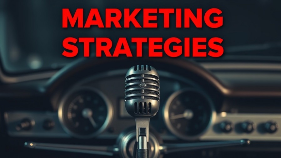 Retro microphone in front of a vintage car, highlighting auto repair shop upselling strategies.