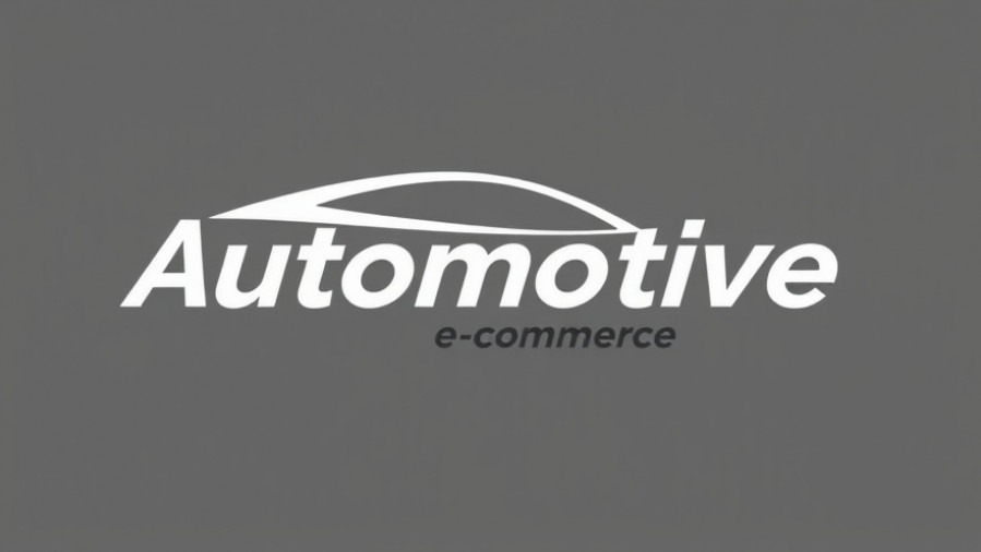 Sleek e-commerce logo for online sales auto parts, modern design on a monochrome background