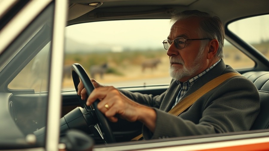 Vintage car interior showcasing outdated car features and dangerous seatbelt design.