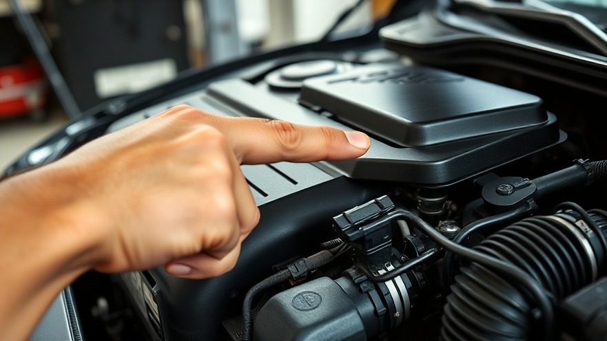 Close-up of car engine showcasing ignition system failure with sensor issue.