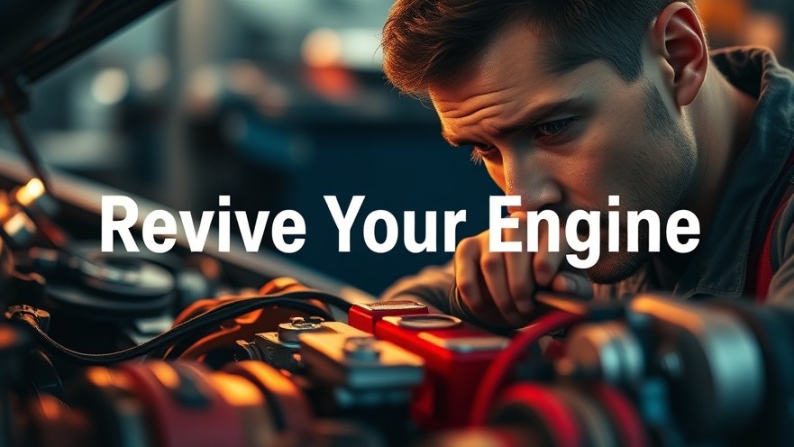 Mechanic addressing engine troubles with clean spark plugs and tools.