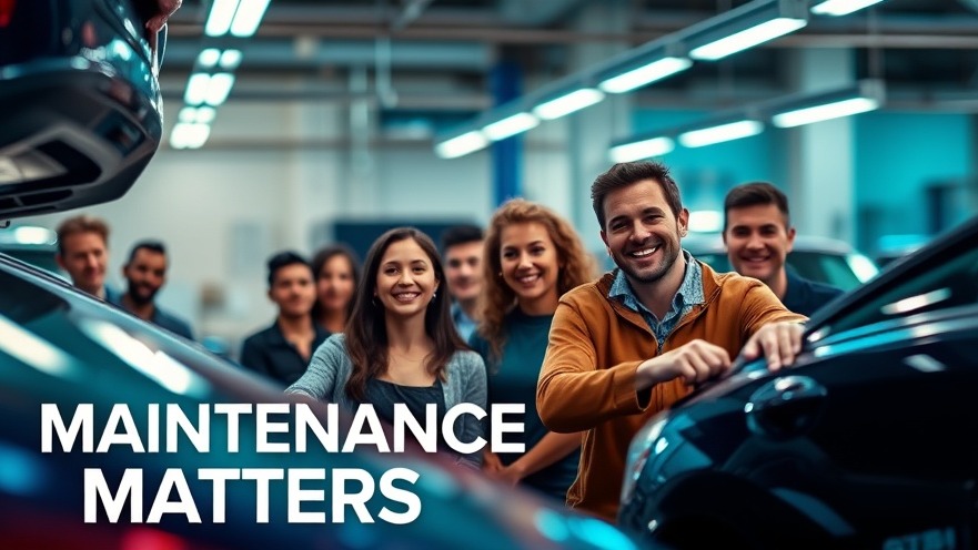 Diverse team in a bright automotive workshop, showcasing teamwork in car maintenance.