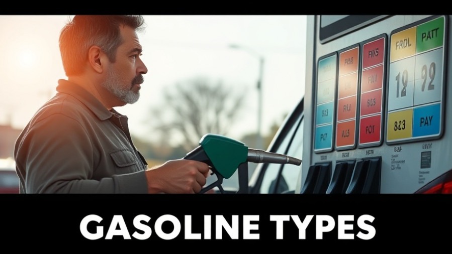 Worried driver at gas station facing fuel system problems, unsure of gasoline types.
