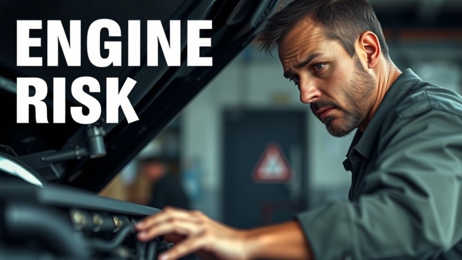Concerned mechanic inspects engine; highlights importance of oil changes.