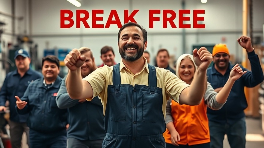 Auto shop owner leading a team with joy, showcasing business growth strategies.