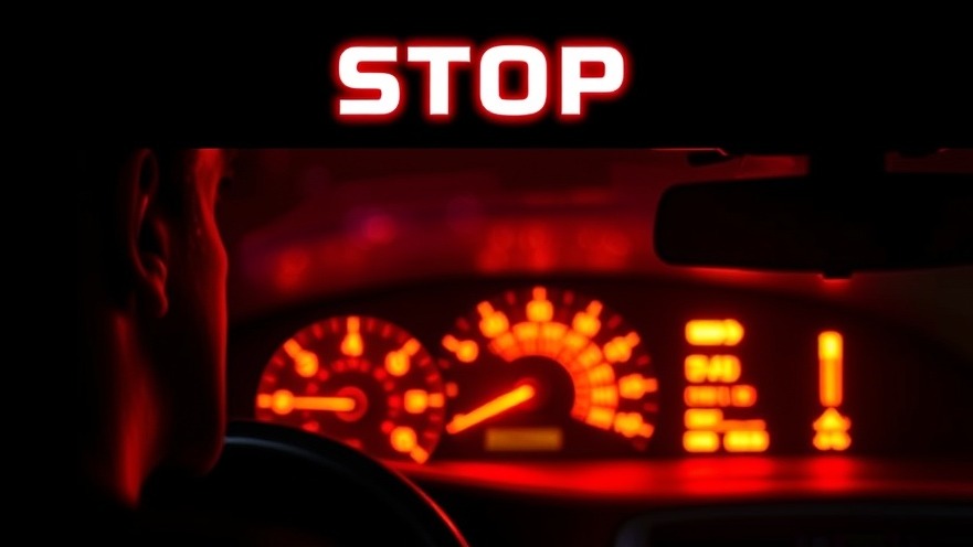 Urgent car diagnostics: A worried person views warning lights on a dashboard.