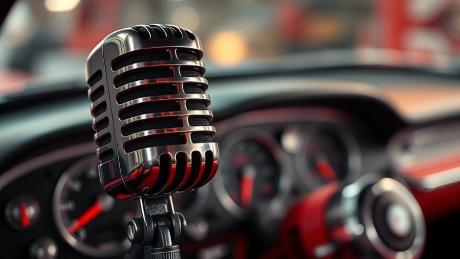 Classic microphone highlighting community engagement in auto repair marketing.
