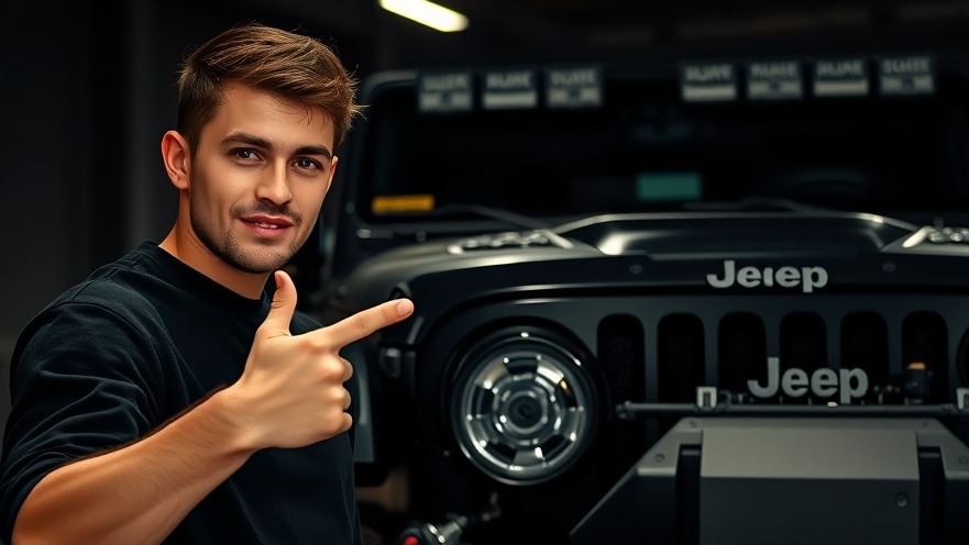 Young man showcasing a turbocharged engine, highlighting automotive innovation.