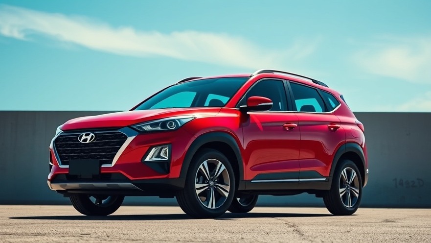 2026 Hyundai Venue in red against a bright blue sky, showcasing affordable SUVs with dynamic detail.