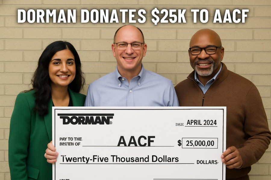 Dorman Products donates $25K to the automotive charitable foundation for family assistance.