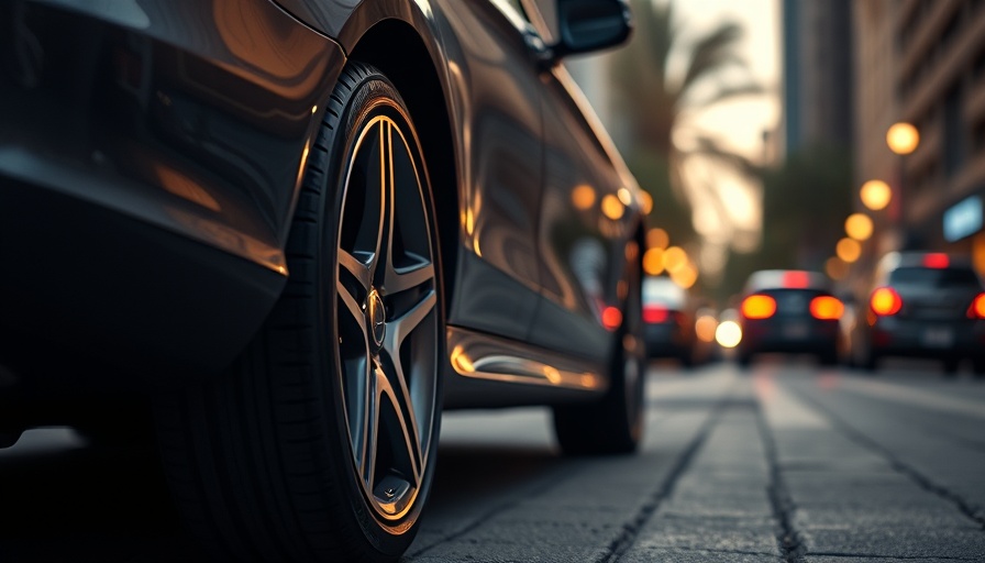 Sleek Mercedes-Benz tire at dusk highlighting maintenance mistakes.