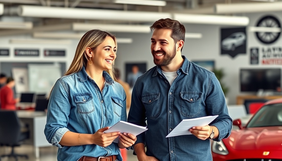 Couple preparing July marketing strategies for automotive repair shops.
