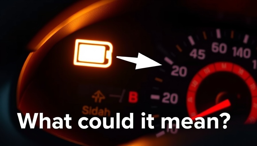 Close-up of dashboard warning light in car with battery symbol.