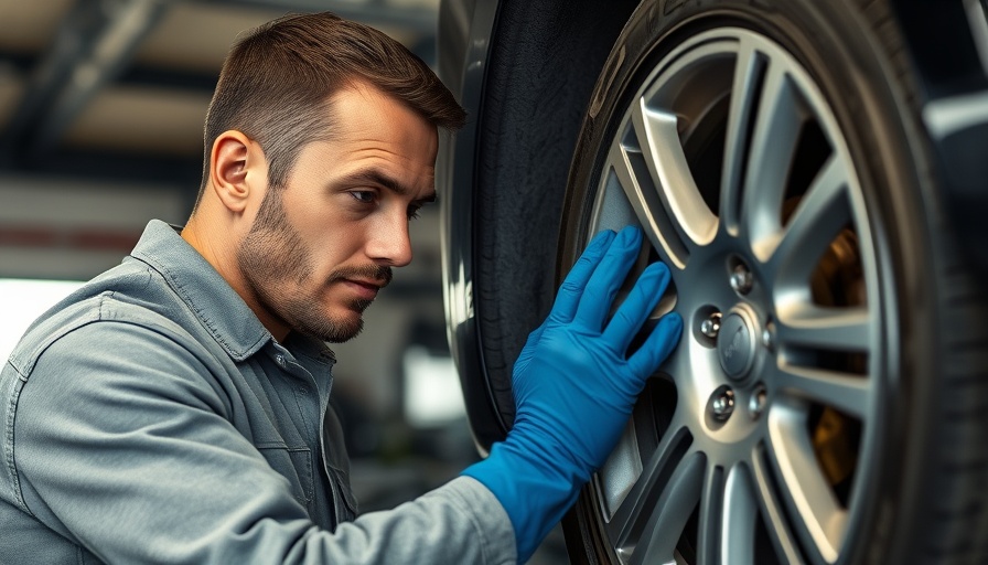 Using heat to remove brake dust, man cleaning wheel.