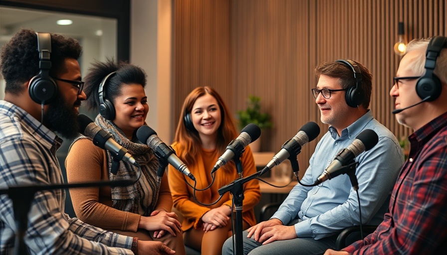 Podcast speakers discuss quarterly economic report in studio.