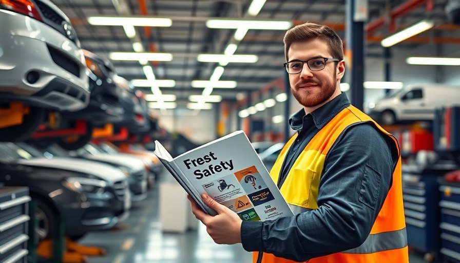Fleet safety guidebook in auto repair shop setting.