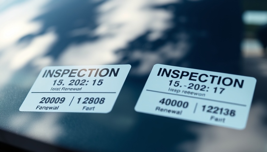 Diverse group engages with vehicles in a bright garage, emphasizing mandatory vehicle inspections.