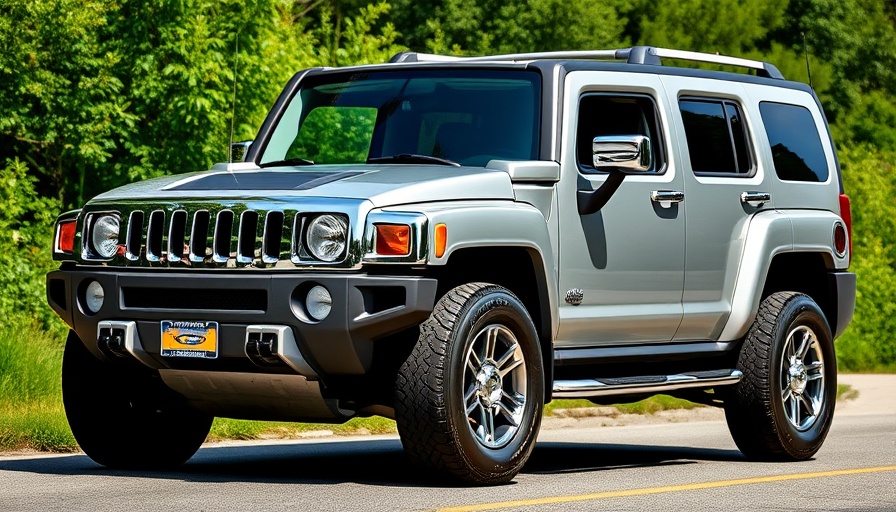 Hummer H3 parked on road highlights design issues.
