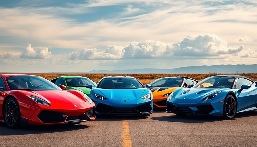 Lineup of best sports cars for 2026 with sky background.
