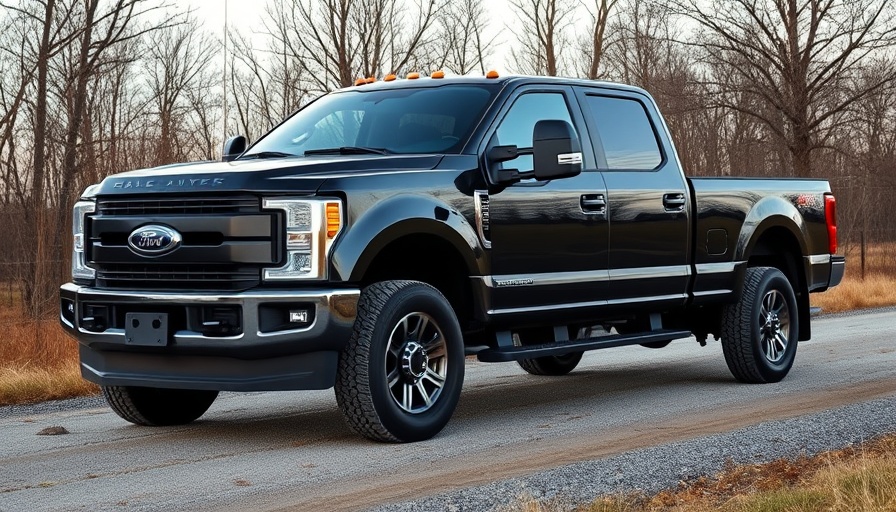 Ford F-350 Super Duty parking, rural road issues background.