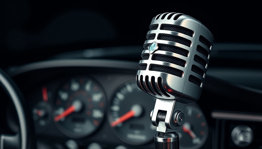 Retro microphone for AI voice assistants in auto repair shops.