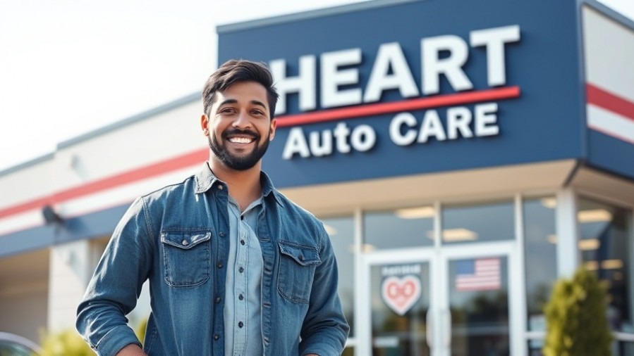 Confident man at HEART Certified Auto Care, embodying success in the auto repair industry