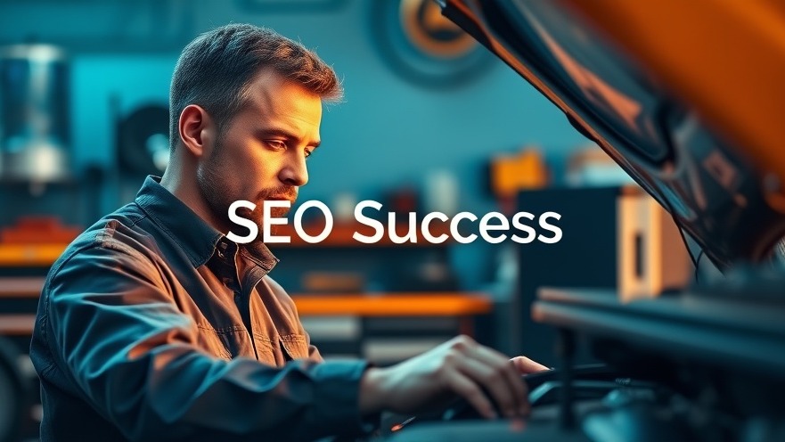 Auto mechanic showcasing dedication in a garage, symbolizing SEO success and content optimization.