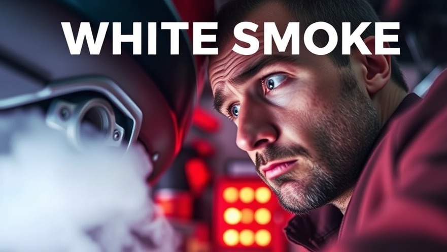 Worried car owner inspecting overheating vehicle with engine coolant leaks.