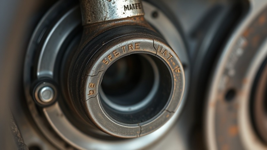 Close-up of a worn rubber bushing highlighting its importance in car maintenance.