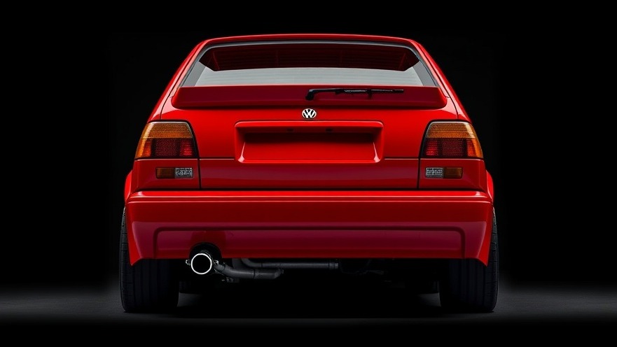 Bold rear view of a red MK4 R32 showcasing a car differential installation for better turbo performance.