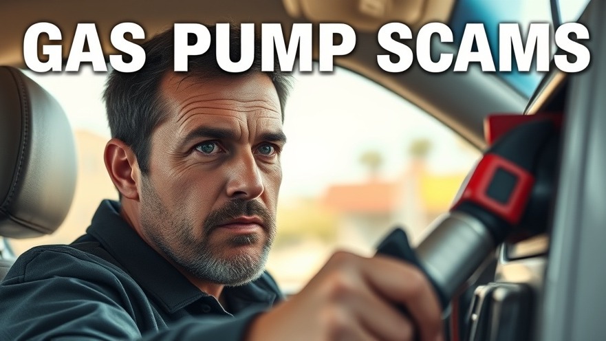 Cautious driver scrutinizing a gas pump, gas station scams exposed.