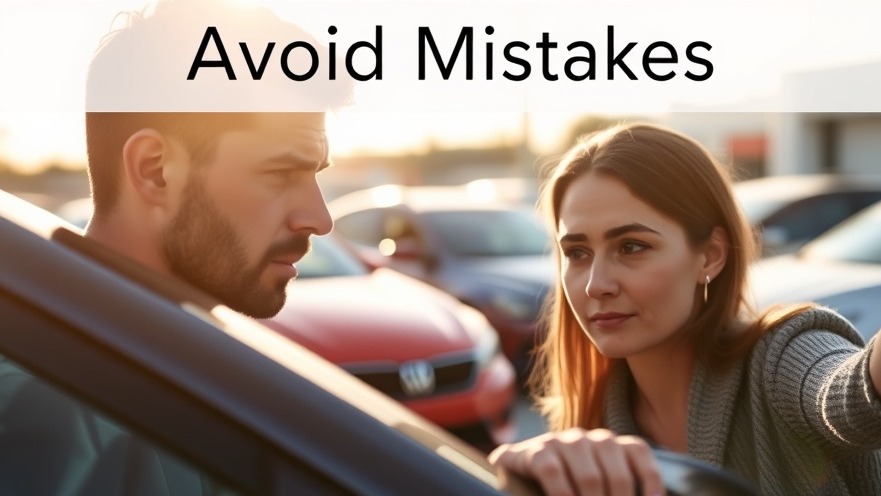 Concerned couple inspecting a used car, focusing on vehicle history report details.
